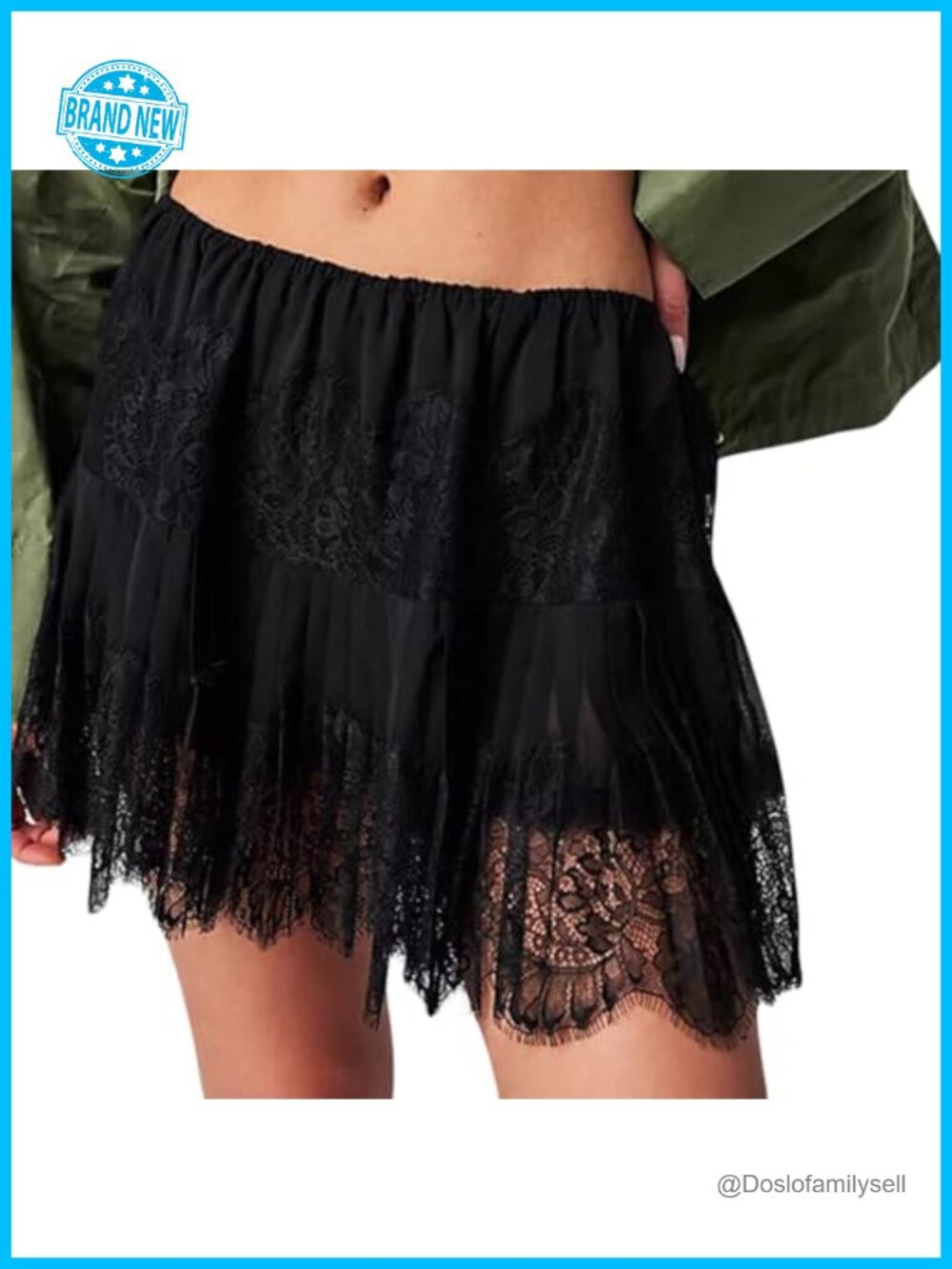 Y2k Lace Mini Skirt Low Rise Pleated Ruffle Lace Trim Layered Underskirt
